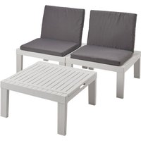 Outdoor-Lounge-Set Dbaggi, Gartenset mit 2 Sitzen mit Rückenlehne und 1 Multifunktionsmodul, Sitzecke mit Kissen, 100 % Made in Italy, Weiß - Dmora Outdoor-Lounge-Set Dbaggi, Gartenset mit 2 Sitzen mit Rückenlehne und 1 Multifunktionsmodul, Sitzecke mit Kissen, 100 % Made in Italy, Weiß - Dmora von DMORA