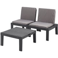 Outdoor-Lounge-Set Dbaggi, Gartenset mit 2 Sitzen mit Rückenlehne und einem Multifunktionsmodul, Sitzecke mit Kissen, 100 % Made in Italy, Weiß Outdoor-Lounge-Set Dbaggi, Gartenset mit 2 Sitzen mit Rückenlehne und einem Multifunktionsmodul, Sitzecke mit Kissen, 100 % Made in Italy, Weiß von DMORA
