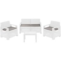 Outdoor-Sitzgruppe Mioglia, 4-Sitzer Gartenset, Weiß Outdoor-Sitzgruppe Mioglia, 4-Sitzer Gartenset, Weiß von DMORA