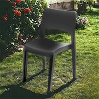 Outdoor-Stuhl Dametran, Stuhl für Esstisch, Outdoor-Sessel, Gartensitz, 100 % Made in Italy, 50 x 51 x 82 cm, Anthrazit - Dmora von DMORA