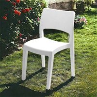 Dmora - Outdoor-Stuhl Dametran, Stuhl für Esstisch, Outdoor-Sessel, Gartensitz, 100 % Made in Italy, 50 x 51 x 82 cm, Weiß von DMORA