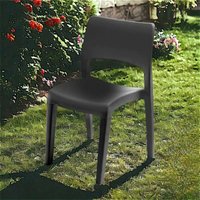 Outdoor-Stuhl Tropea, Stuhl für Esstisch, Outdoor-Sessel, Gartensitz, 100 % Made in Italy, 50 x 51 x 82 cm, Anthrazit, mit verstärkter Verpackung von DMORA