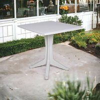 Gartentisch Trani, Feststehender quadratischer Tisch, Mehrzweck-Gartentisch, 100 % Made in Italy, cm 70x70h72, weiß - Dmora von DMORA