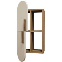 Regal Praesepe, Gestell, Wandregal, Mehrzweckregale, 35x22 h60 cm, Walnuss und Creme - Dmora von DMORA