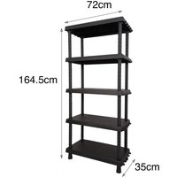 Regal aus Polypropylen mit 4 Böden, Mehrzweckregal für drinnen oder draußen, 100 % Made in Italy, cm 72x35h165, Farbe Anthrazit - Dmora von DMORA
