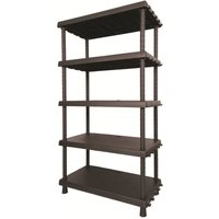 Regal aus Polypropylen mit 4 Böden, Mehrzweckregal für drinnen oder draußen, 100 % Made in Italy, cm 92x45h165, Farbe Anthrazit - Dmora von DMORA