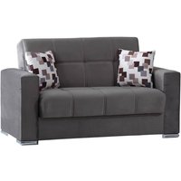 Schlafsofa Dgosen, Lineares 2-Sitzer-Container-Schlafsofa, Wohnzimmersofa aus gepolstertem Stoff mit Klick-Klack-Öffnung, 160x85h91 cm, Grau - Dmora von DMORA