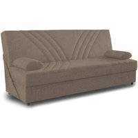 Schlafsofa Ramon, 3-Sitzer-Container-Schlafsofa mit 2 Kissen inklusive, Wohnzimmersofa aus gepolstertem Stoff mit Klick-Klack-Öffnung, Cm 181x81h88, von DMORA