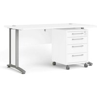 Schreibtisch Azzaro, Mehrzweckschreibtisch, Bürotisch für pc, Eckschreibtisch, 150x80 h75 cm, Weiß und Grau - Dmora Schreibtisch Azzaro, Mehrzweckschreibtisch, Bürotisch für pc, Eckschreibtisch, 150x80 h75 cm, Weiß und Grau - Dmora von DMORA