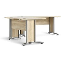 Schreibtisch Cezannine, Mehrzweckschreibtisch, Bürotisch für pc, Eckschreibtisch, 230x200 h75 cm, Grau und Eiche - Dmora von DMORA