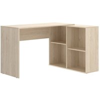 Schreibtisch Dkea, Multipositionsschreibtisch für Büro oder Schlafzimmer, Eckstudiertisch mit Regalen, 121 x 96 x 74 cm, Eiche - Dmora Schreibtisch Dkea, Multipositionsschreibtisch für Büro oder Schlafzimmer, Eckstudiertisch mit Regalen, 121 x 96 x 74 cm, Eiche - Dmora von DMORA