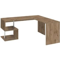 Schreibtisch Dmassaro, Eckschreibtisch mit PC-Halterung, Mehrzweck-Bürotisch, platzsparender Schreibtisch mit mehreren Positionen, 100 % Made in von DMORA