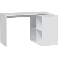 Schreibtisch Eckschreibtisch, Mehrzweck-Bürotisch, platzsparender Schreibtisch mit mehreren Positionen, 152 x 49 x 74 cm, Weiß - Dmora von DMORA