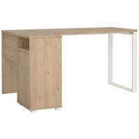 Schreibtisch Medard, Mehrzweckschreibtisch, Bürotisch für pc, Eckschreibtisch, 150x100 h76 cm, Eiche und Weiß - Dmora Schreibtisch Medard, Mehrzweckschreibtisch, Bürotisch für pc, Eckschreibtisch, 150x100 h76 cm, Eiche und Weiß - Dmora von DMORA