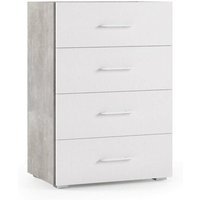 Schubladen Primula, Kommode mit 4 Schubladen für Schlafzimmer, Mehrzweckschrank für Büro oder Studio, Cm 60x41h87, Beton und Weiß - Dmora Schubladen Primula, Kommode mit 4 Schubladen für Schlafzimmer, Mehrzweckschrank für Büro oder Studio, Cm 60x41h87, Beton und Weiß - Dmora von DMORA