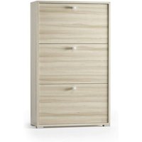 Schuhregal Peonia, Mehrzweck - Eingangsmöbel mit 3 Klapptüren, Schuhschrank mit doppelter Tiefe, 100% Made in Italy, Cm 67x28h112, Ulme - Dmora von DMORA