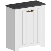 Schuhregal Tonio, platzsparendes Schuhregal mit 2 Türen, multifunktionale Eingangsgarderobe, 84x42h100 cm, Weiß und Schiefer - Dmora Schuhregal Tonio, platzsparendes Schuhregal mit 2 Türen, multifunktionale Eingangsgarderobe, 84x42h100 cm, Weiß und Schiefer - Dmora von DMORA