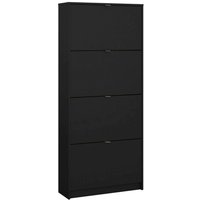 Schuhschrank Natalie, Schuhregal, Mehrzweck-Eingangsgarderobe, Möbel für Schuhe, 70x24 h162 cm, Schwarz - Dmora Schuhschrank Natalie, Schuhregal, Mehrzweck-Eingangsgarderobe, Möbel für Schuhe, 70x24 h162 cm, Schwarz - Dmora von DMORA
