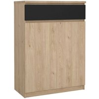 Schuhschrank Noelle, Schuhregal, Mehrzweck-Eingangsgarderobe, Möbel für Schuhe, 80x40 h111 cm, Eiche und Schwarz - Dmora Schuhschrank Noelle, Schuhregal, Mehrzweck-Eingangsgarderobe, Möbel für Schuhe, 80x40 h111 cm, Eiche und Schwarz - Dmora von DMORA