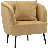 Sessel Landi, Gepolsterter Sitz, Einzelsofa im Wohnzimmer, Stuhl mit Armlehnen, 73x66 h78 cm, Braun und Schwarz - Dmora von DMORA