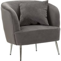 Sessel Landi, Gepolsterter Sitz, Einzelsofa im Wohnzimmer, Stuhl mit Armlehnen, 73x66 h78 cm, Grau und Silber - Dmora Sessel Landi, Gepolsterter Sitz, Einzelsofa im Wohnzimmer, Stuhl mit Armlehnen, 73x66 h78 cm, Grau und Silber - Dmora von DMORA