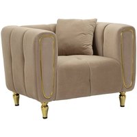 Sessel Madama, Gepolsterter Sitz, Einzelsofa im Wohnzimmer, Stuhl mit Armlehnen, 81x97 h71 cm, Grau und Gold - Dmora Sessel Madama, Gepolsterter Sitz, Einzelsofa im Wohnzimmer, Stuhl mit Armlehnen, 81x97 h71 cm, Grau und Gold - Dmora von DMORA