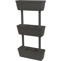 Dmora Set von 3 Vasen für den Hausgemüsegarten, Set von 3 Blumen Tür Vasen für Innen oder Außen , 100% Made in Italy, 49x22h16 cm, Anthrazitfarbe Dmora Set von 3 Vasen für den Hausgemüsegarten, Set von 3 Blumen Tür Vasen für Innen oder Außen , 100% Made in Italy, 49x22h16 cm, Anthrazitfarbe von DMORA