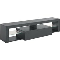 TV-Ständer Ugo, niedriges Wohnzimmer-Kommode mit 1 Tür, TV-Ständer-Basis, 160x40x35 cm, Anthrazit, mit verstärkter Verpackung - Dmora von DMORA