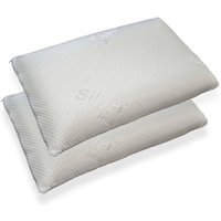 Kissen Cancro,Ergonomisches 'Seifen'-Kissen aus Memory Foam, 100 % Made in Italy, hypoallergen und atmungsaktiv, cm 71x41xh13, 2er-Set - Talamo Italia von TALAMO ITALIA