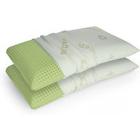 Dmora - Talamo Italia Talamo Italia Paar Kissen für Bett, 100% Made in Italy, Kissen aus perforiertem Organic Green Memory und umweltfreundlichem von DMORA