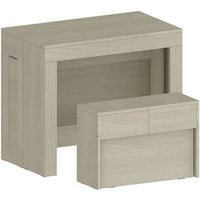 Tisch- und Stuhlset Crispin, Mehrzweckkomposition, Set mit Konsole und 1 ausziehbarer Bank, 100 % Made in Italy, 66 x 25 x 45 cm, Olmo, mit Tisch- und Stuhlset Crispin, Mehrzweckkomposition, Set mit Konsole und 1 ausziehbarer Bank, 100 % Made in Italy, 66 x 25 x 45 cm, Olmo, mit von DMORA