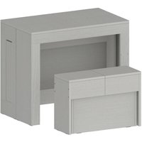 Tisch- und Stuhlset Crispin, Mehrzweckkomposition, Set mit Konsole und 1 ausziehbarer Bank, 100 % Made in Italy, 66 x 25 x 45 cm, Weiß - Dmora von DMORA