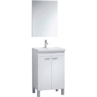 Unterschrank Naperville, Badezimmerschrank, Kleiderschrank mit 2 Türen mit Spiegel, Waschbecken nicht enthalten, cm 50x40h80, Weiß - Dmora Unterschrank Naperville, Badezimmerschrank, Kleiderschrank mit 2 Türen mit Spiegel, Waschbecken nicht enthalten, cm 50x40h80, Weiß - Dmora von DMORA