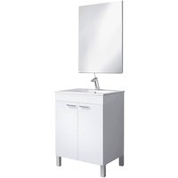 Unterschrank NewYork, Unterschrank, Schrank mit 2 Türen, glänzend weiße Farbe, cm 60x80x45Weiß - Dmora von DMORA