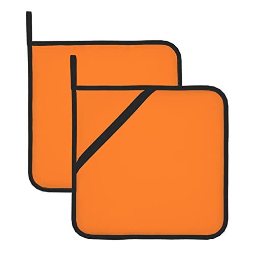 Beauty Burnt Orange quadratischer isolierter Topflappen: >> 20,3 x 20,3 cm (zweiteiliges Set), dick und langlebig, Verbrühungsschutz-Wärmeisolierung. von DMORJ