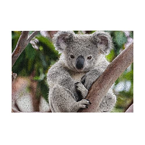 DMORJ Fußmatte mit niedlichem Koala-Muster, PVC-Fußmatte, rutschfest, verschleißfest, langlebig, sicher von DMORJ