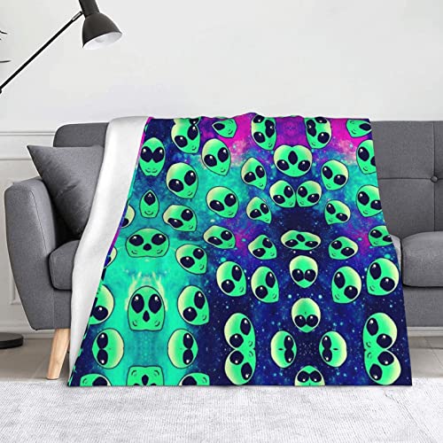 DMORJ Grüne Alien-Decke Flanell-Überwurfdecken – 152,4 x 127 cm, warme Decke für Bett, Sofa, Couch, Schlafzimmer, Herren, Frauen, Geschenk. von DMORJ
