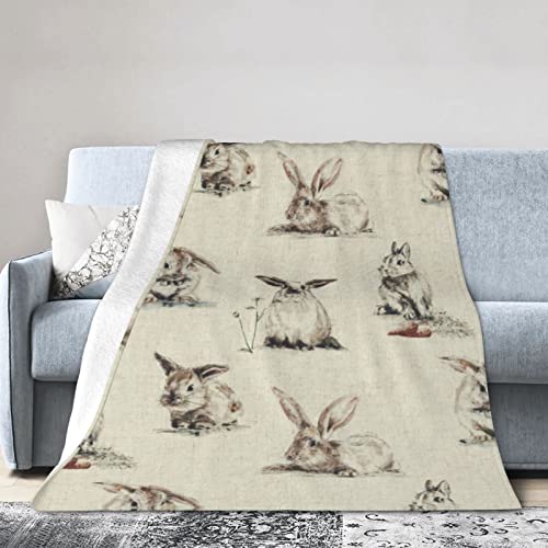DMORJ Kaninchen-Hintergrund, Flanell-Überwurfdecke: >> Bequeme und warme Decke für Bett, Sofa, Couch, Schlafzimmer, 203 x 152 cm von DMORJ
