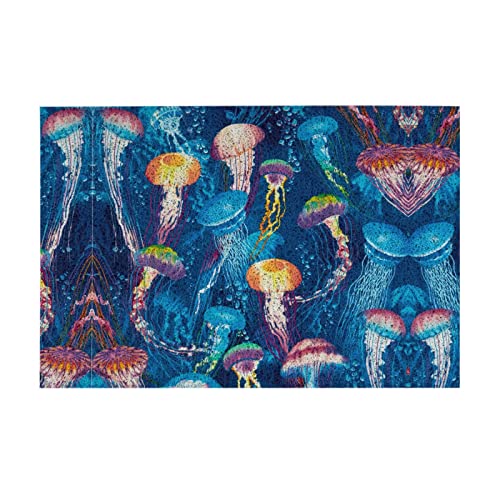 DMORJ PVC-Fußmatte mit farbigem Quallenmuster: 69 x 39 cm, rutschfeste Matten, rutschfest, verschleißfest, langlebig, sicher von DMORJ