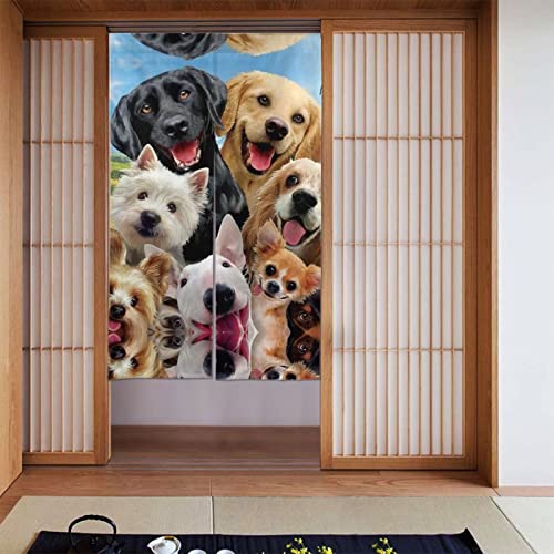 DMORJ Verdunkelungsvorhänge mit niedlichem Hundemotiv: Set mit 2 Vorhängen, Raumverdunkelungsvorhänge für Schlafzimmer, 142,2 x 86,4 cm von DMORJ