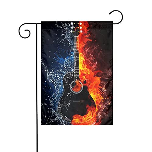 Eis- und Feuer-Gitarre, Hofdekoration, Gartenflagge: >> Dekorative Flaggen, hauptsächlich für Terrassen, Gärten, Blumentöpfe usw. 30,5 x 45,7 cm von DMORJ