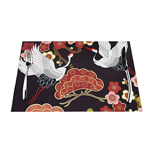Flying Birds Crane Heron PVC gewebte Tischsets 1: > Hitzebeständiges Tischset, rutschfest, hitzebeständig, leicht zu reinigen. 45,7 x 30,5 cm von DMORJ