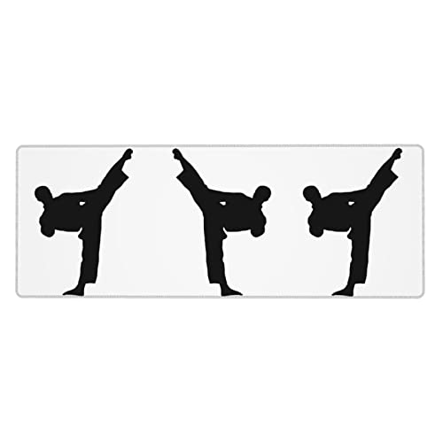 Taekwondo Kampfsport-Mauspad – Schreibtischunterlage, großes Gaming-Mauspad 80 x 20 cm, mit genähten Kanten, rutschfeste Unterseite, wasserabweisend von DMORJ