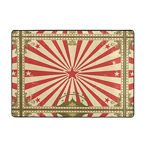 Vintage Zirkus Hintergrund Teppich Zimmer Schlafzimmer übergroße fusselfrei 203,2 x 147,7 cm Teppich weich im Griff mit feinem Nickerchen verschleißfest von DMORJ