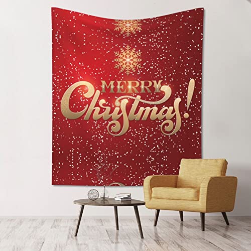 Wandteppich "Merry Christmas" – 152,4 x 130,8 cm, Wandbehang, Schlafzimmer, Wohnzimmer, Stoff, Heimdekoration, ästhetischer Wandteppich. von DMORJ