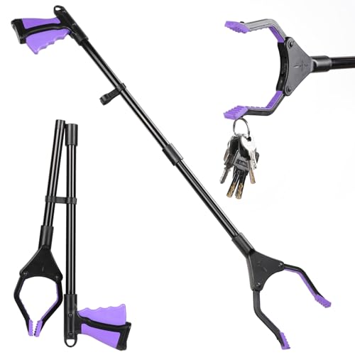 DMPTTT Faltbare Greifer Drehbar Greifzange für Senioren 81,5 cm Faltbare Greifer 360° drehbarer Müllzange Langer mit Magnetspitzen für Senioren Menschen von DMPTTT