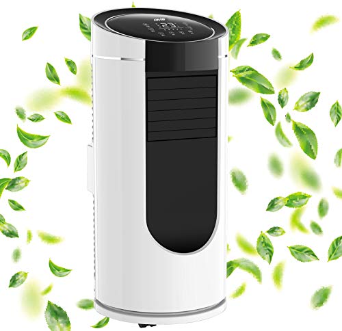 DMS® - Klimaanlage Mobiles Klimagerät 3in1 kühlen Luftentfeuchter, lüften, Ventilator - 9000 BTU/h (2.600 Watt) - Klima mit Montagematerial, Fernbedienung und 24h Timer, Nachtmodus EEK: A Weiß MK-9000 von DMS