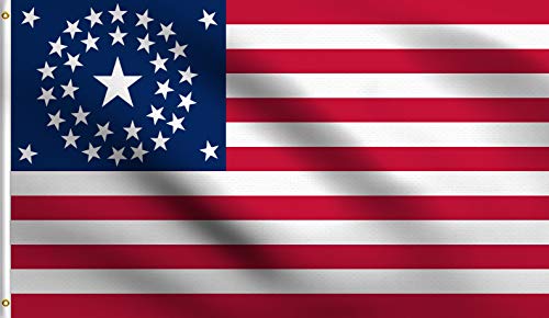 DMSE 34 Star USA Circle Union Civil War Amerika United States Historische Flagge 91 x 152 cm 100 % Polyester 100D Flagge UV-beständig (91 x 152 cm) von DMSE Wholesale