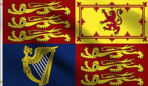 DMSE British Royal Standard UK England Großbritannien Queen Elizabeth II Flagge, 100 % Polyester, 100 D, UV-beständig 3' X 5' Ft Foot 3' X 5' Ft Foot von DMSE Wholesale