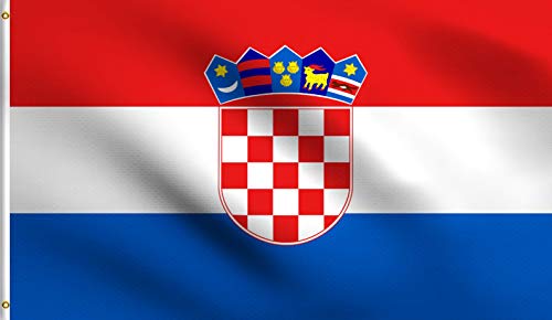 DMSE Flagge Kroatien Kroatien Trobojnica Zastava Hrvatske 70 x 90 cm Fuß 100 % Polyester 100D Flagge UV-beständig (61 x 91 cm) von DMSE Wholesale